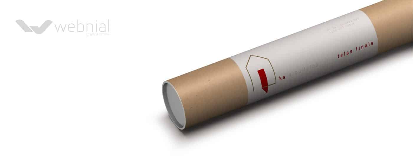 autocolantes personalizados para escritório aplicados em tubo postal