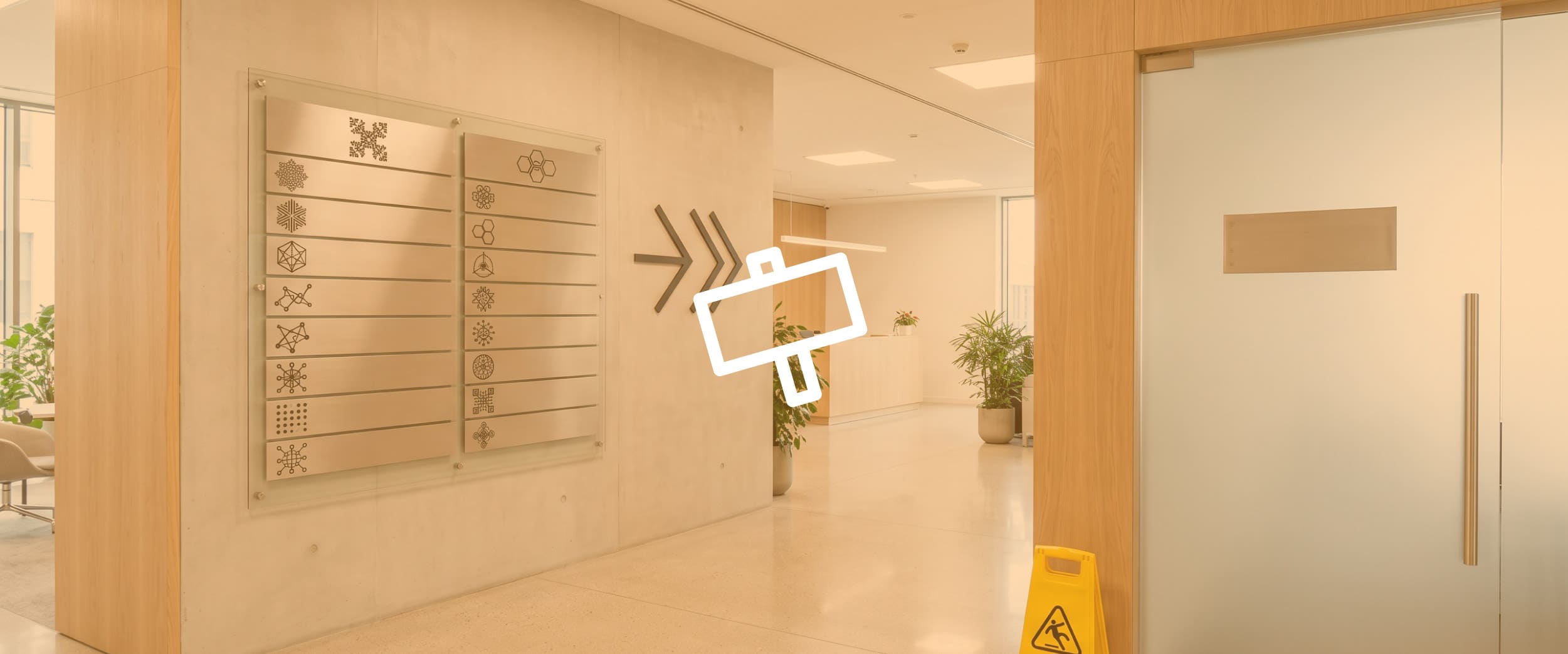 Sinalética para empresas: tipos, materiais e boas práticas 1 Sinalética para empresas: placas de identificação, direcção e segurança