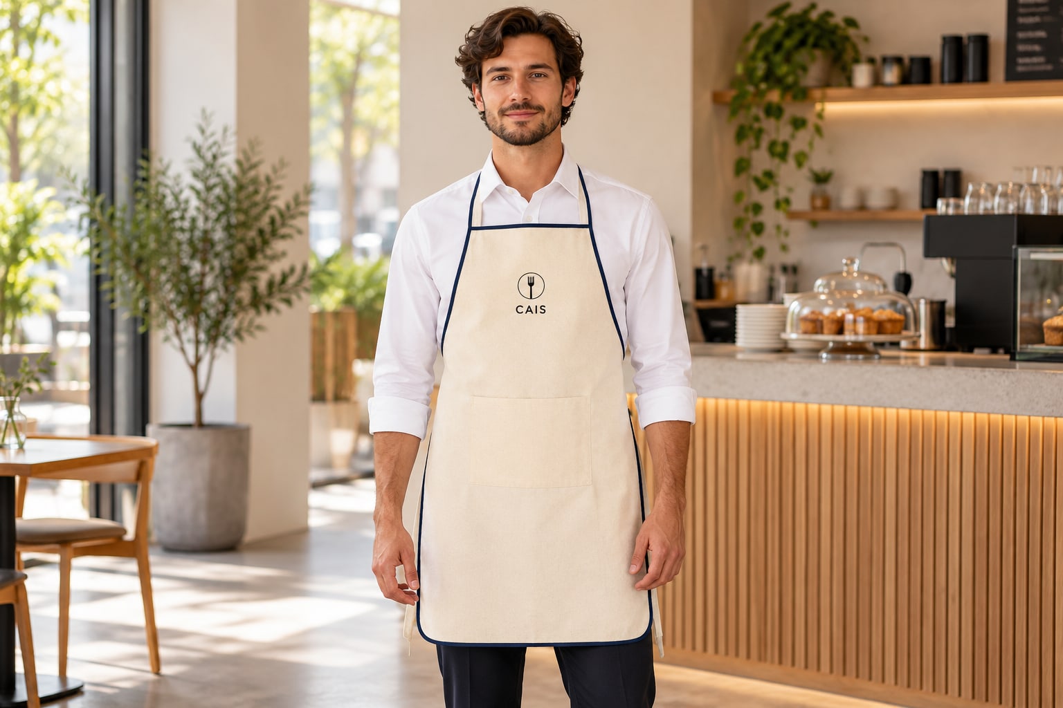 Aventais Personalizados 2 Avental CHILLI em utilização comercial conceptual.