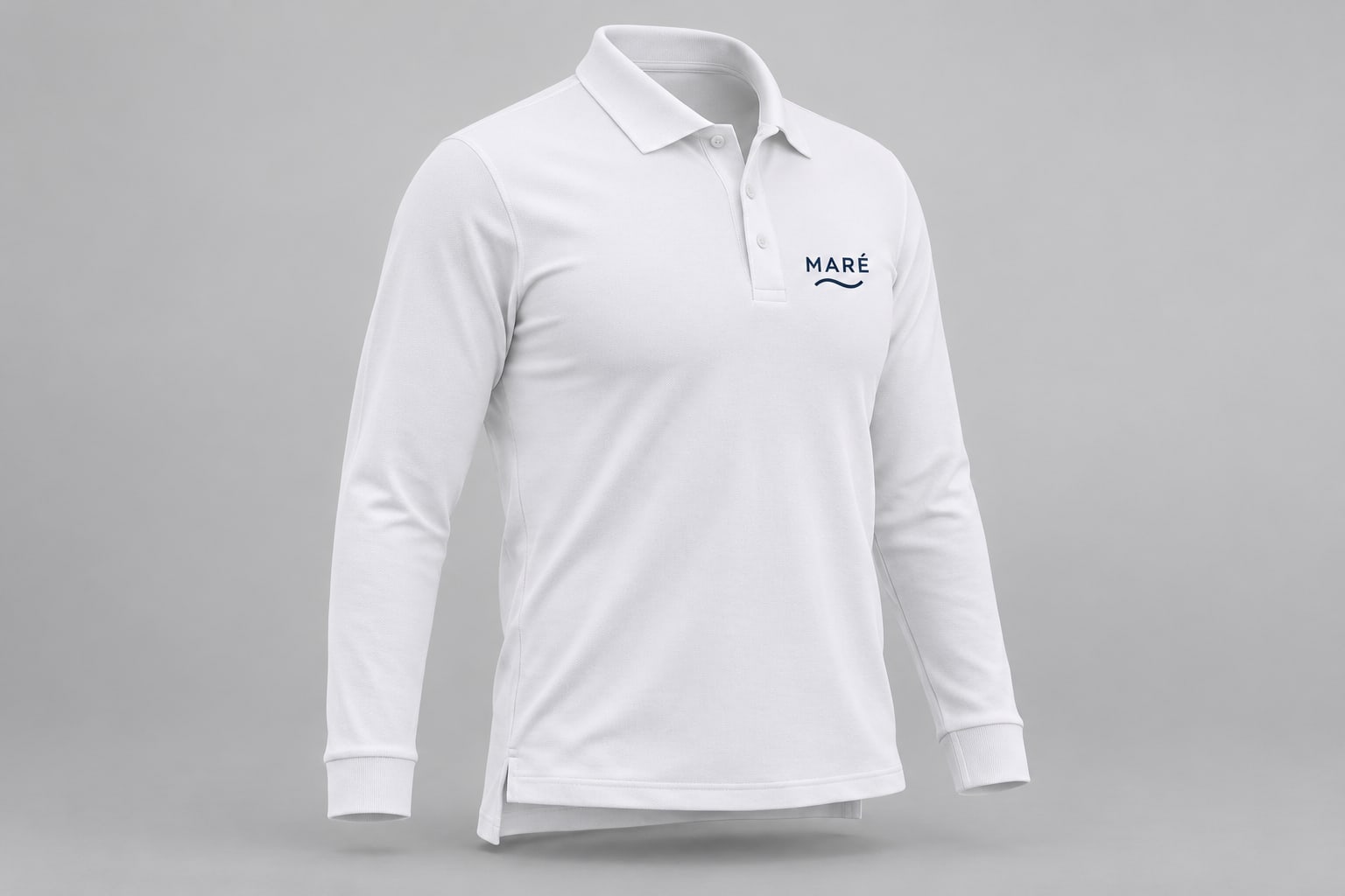 Polos de Manga Comprida Personalizados 2 Variante branca do polo de manga comprida.