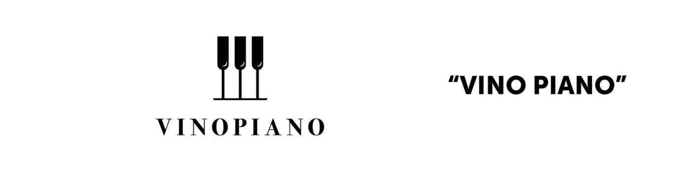 Logotipo Vinopiano espaço negativo