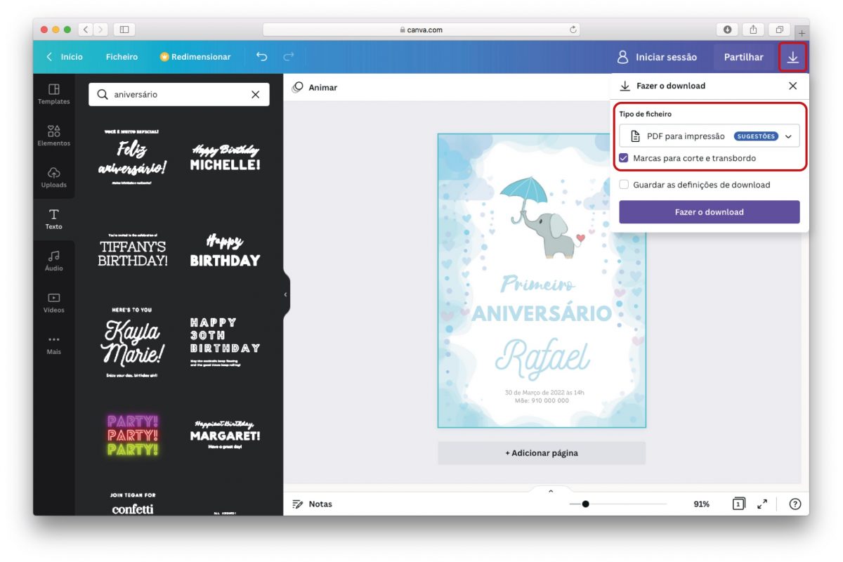 Convites Personalizados Para Criar grátis com o Canva